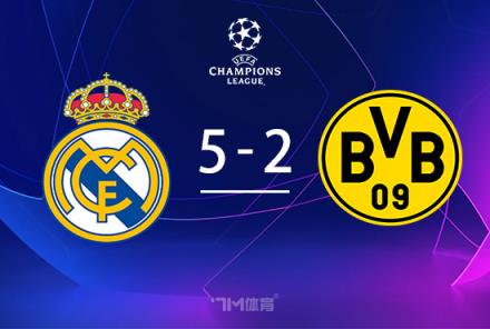 歐冠-皇馬5-2橫掃多特，維尼修斯破門，呂迪格建功