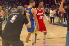 賽后友誼！庫里與莫蘭特&貝恩擁抱交談 斯潘塞兄弟碰面