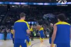 勇士眾將賽前顛球助攻波斯特投三分，個(gè)個(gè)腳法不錯(cuò)哈