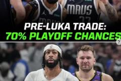 交易東契奇之前，獨行俠進季后賽概率達到70%，今日慘遭淘汰！