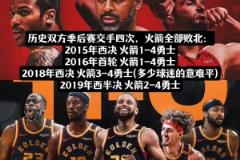 勇火季后賽交手歷史：勇士4輪系列賽全勝 新火箭能否打破魔咒？