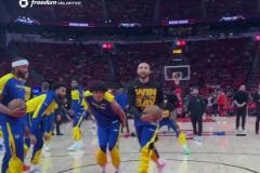 你好騷啊！G1賽前熱身 庫(kù)里秀進(jìn)一記超高度歐洲步拋投后起舞