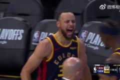 賽后氛圍包好的！追夢(mèng)對(duì)著鏡頭宣示主權(quán)，庫(kù)里在替補(bǔ)席興奮不已！