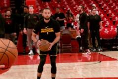 火勇大戰(zhàn)在即！庫里賽前熱身半場三分又是絲滑命中啊