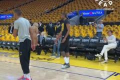 X因素！勇士庫明加賽前熱身 看著心情不錯有說有笑